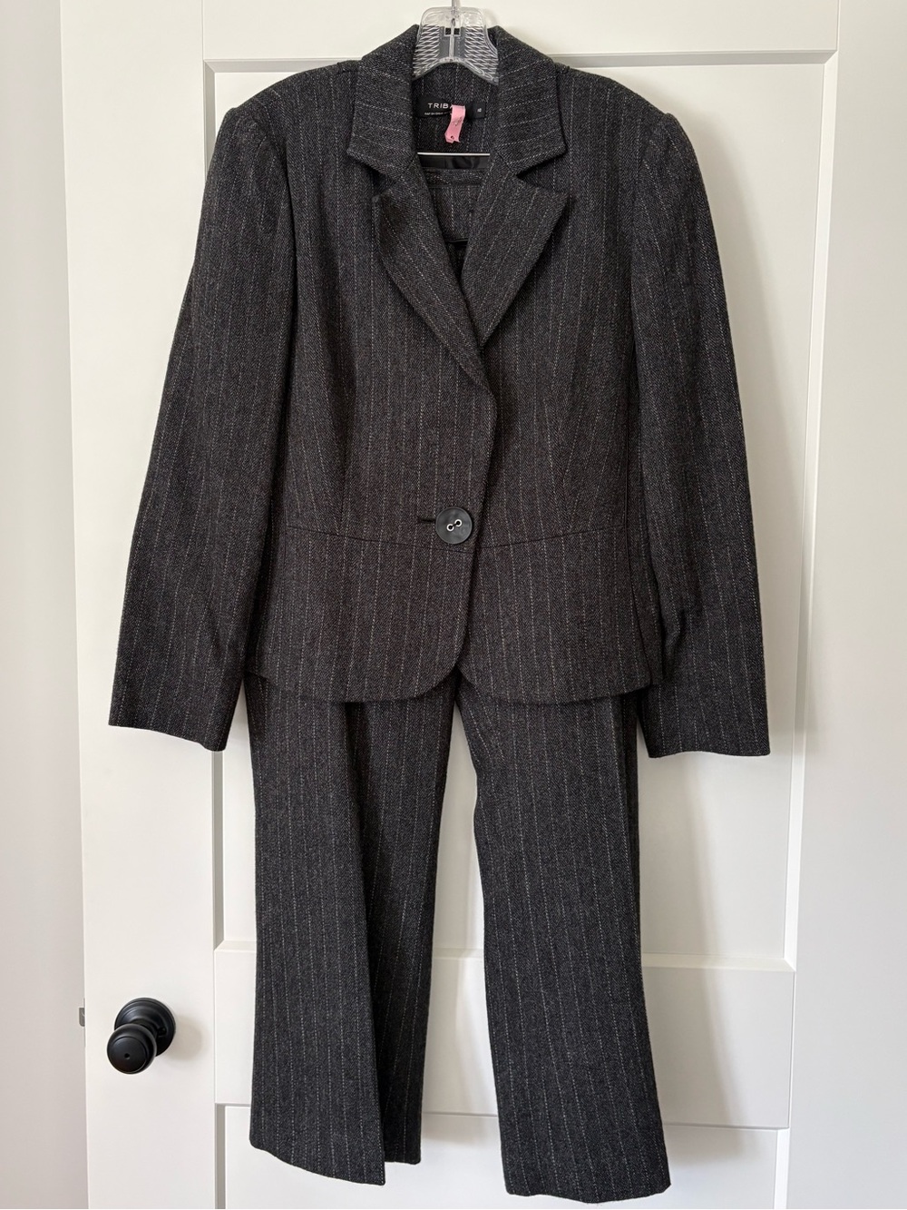Tribal Classic Charcoal Pinstripe Women's Pant Suit